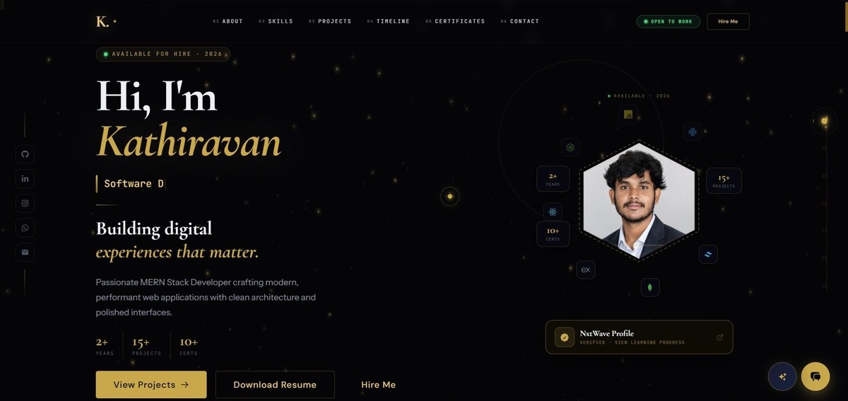 Kathiravan | Full-Stack Developer & AI Enthusiast